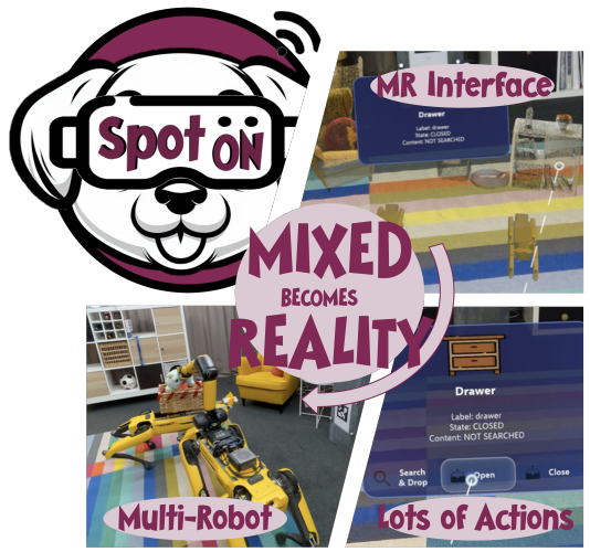 Spot-On: A Mixed Reality Interface for Multi-Robot Cooperation